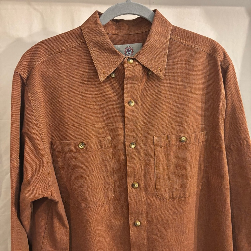 The Territory Ahead Rust Orange 100% Cotton Button Up Shirt w/ Pockets Like New